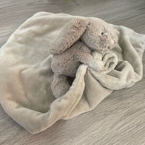 JELLYCAT - Bashful beige bunny security soother blanket stuffed toy
